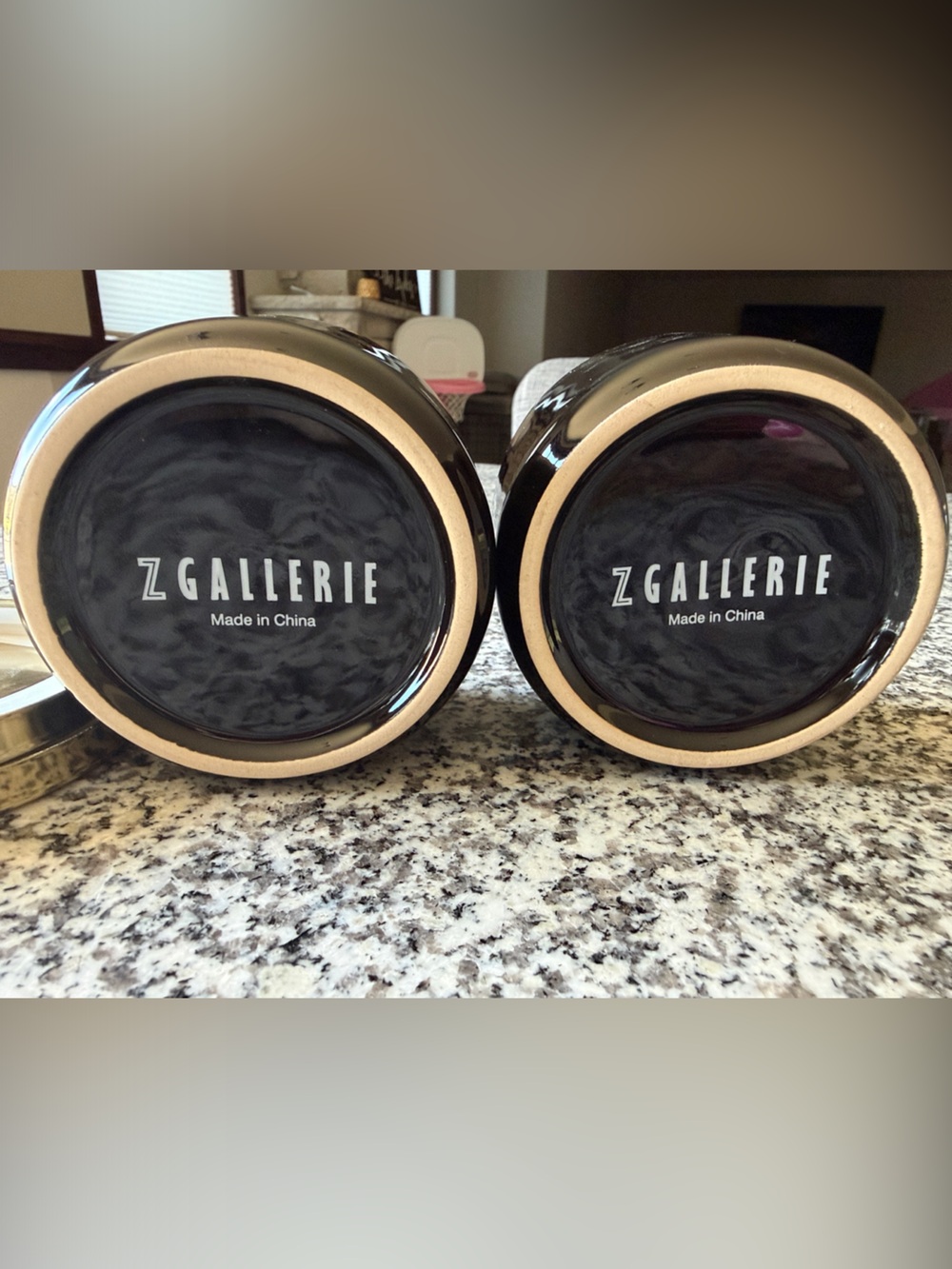 Z Gallerie Multi-use Storage Duo - Set Of 2 Ceramic Canisters with Metal Lids - Picture 7 of 7